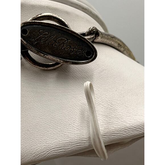 Lela Rose Resin Lucite Blue Antique Silver Tone Collar Statement Necklace - Picture 8 of 11